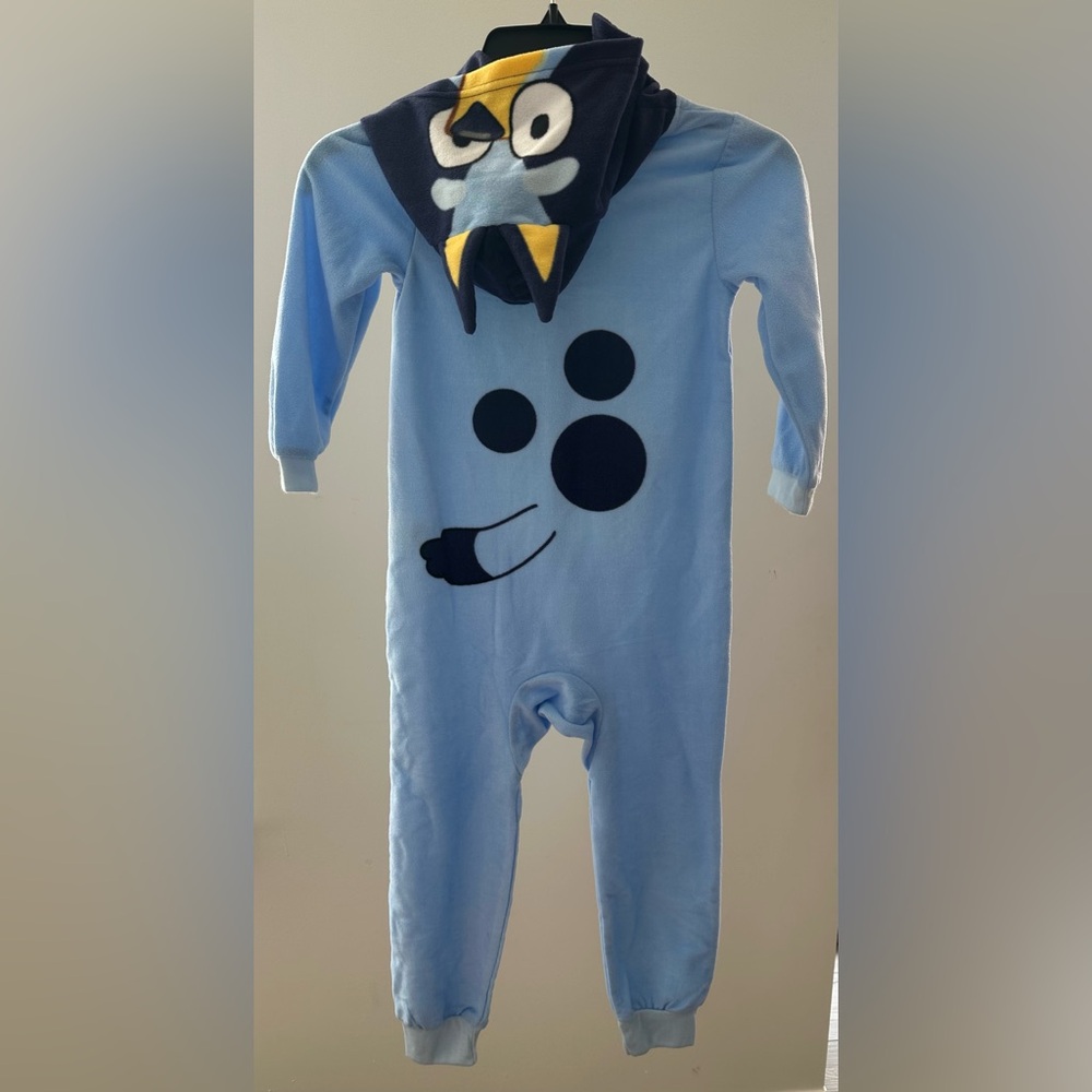 Bluey Kids XS 4/5 Dog Hooded Costume Jumpsuit Zip-Up Lounge Play Outfit